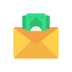 An icon of an envelope with cash